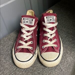 Converse All Star Burgundy Sneakers Youth Size 4